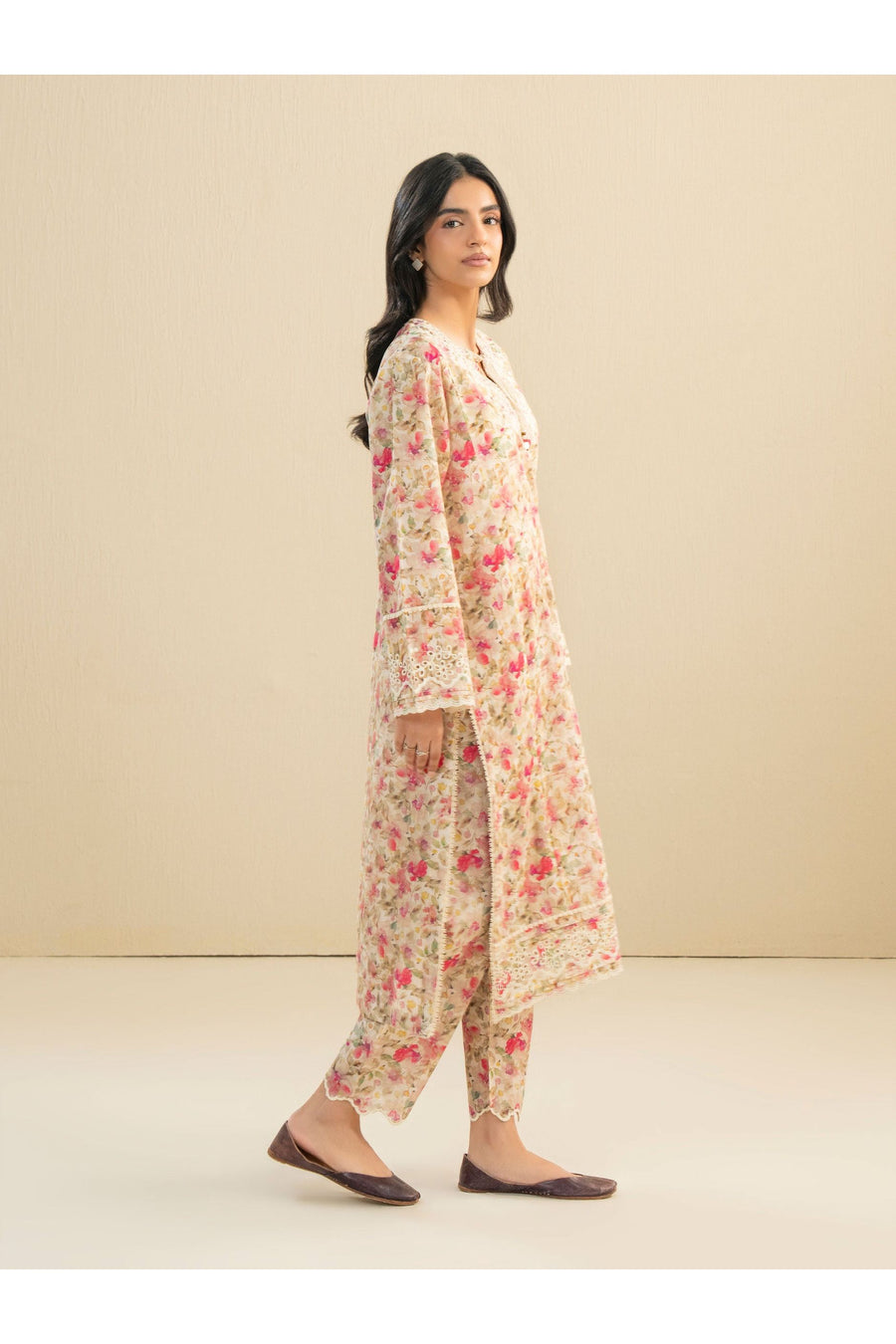Embroidered 2 Piece Cambric Suit Set