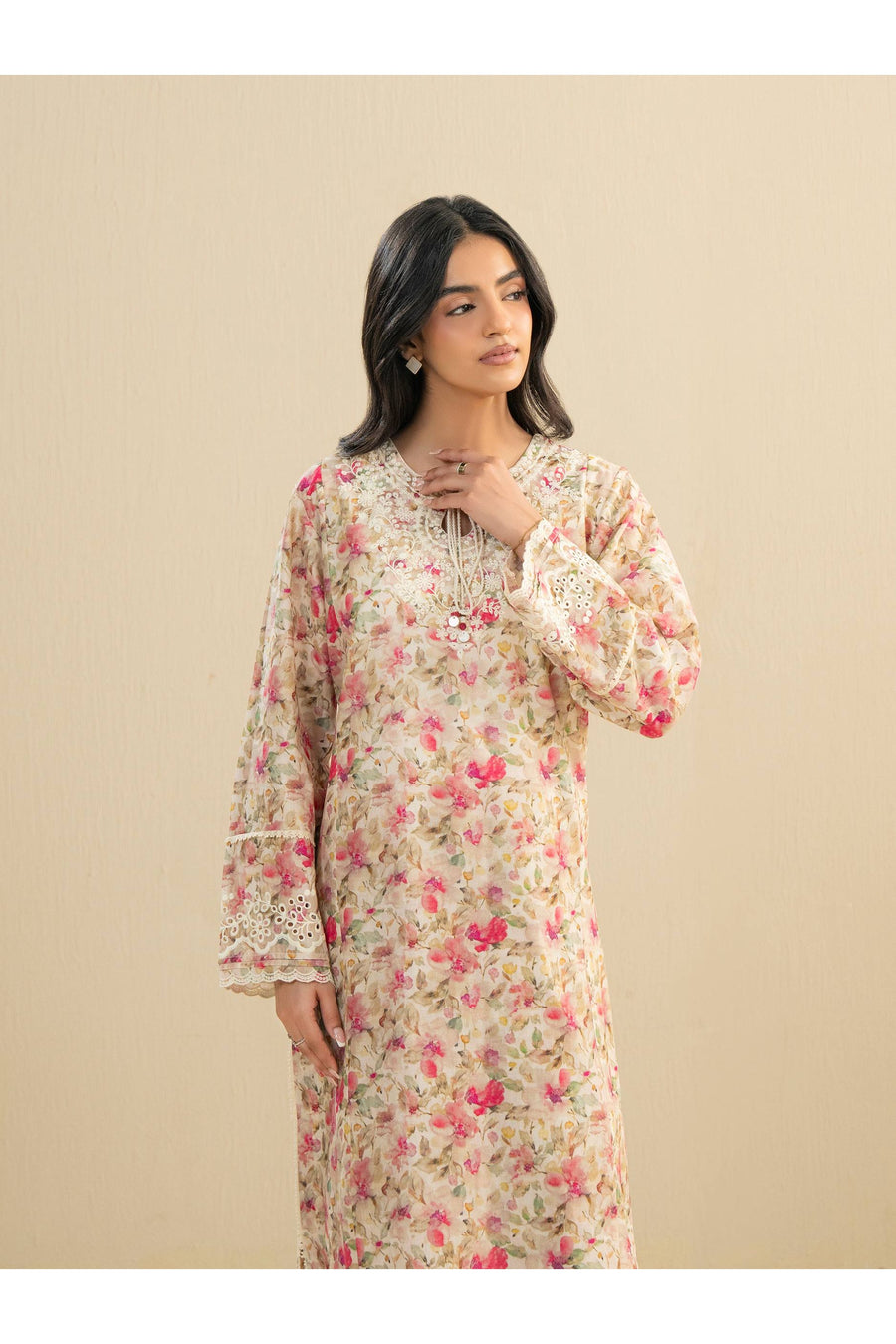 Embroidered 2 Piece Cambric Suit Set