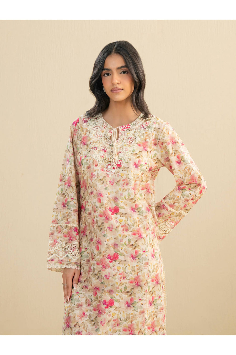 Embroidered 2 Piece Cambric Suit Set