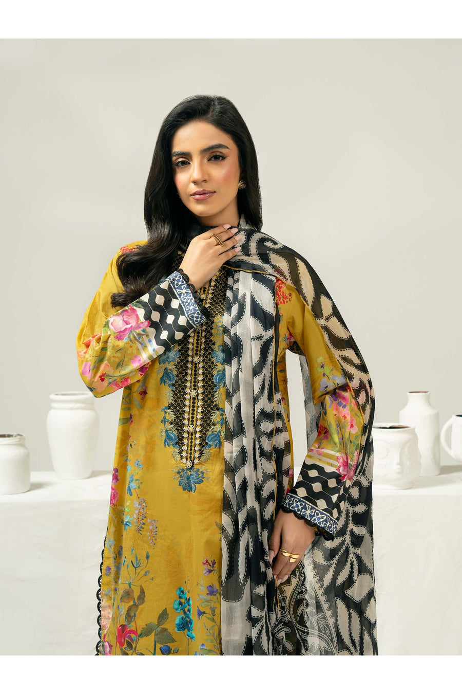 Embroidered 3 Piece Cambric Suit Set