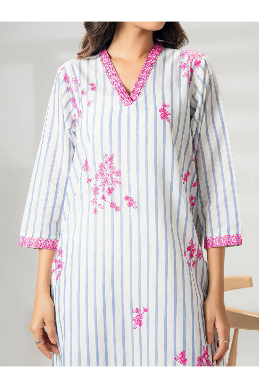 Embroidered Yarn Dyed Casual Shirt