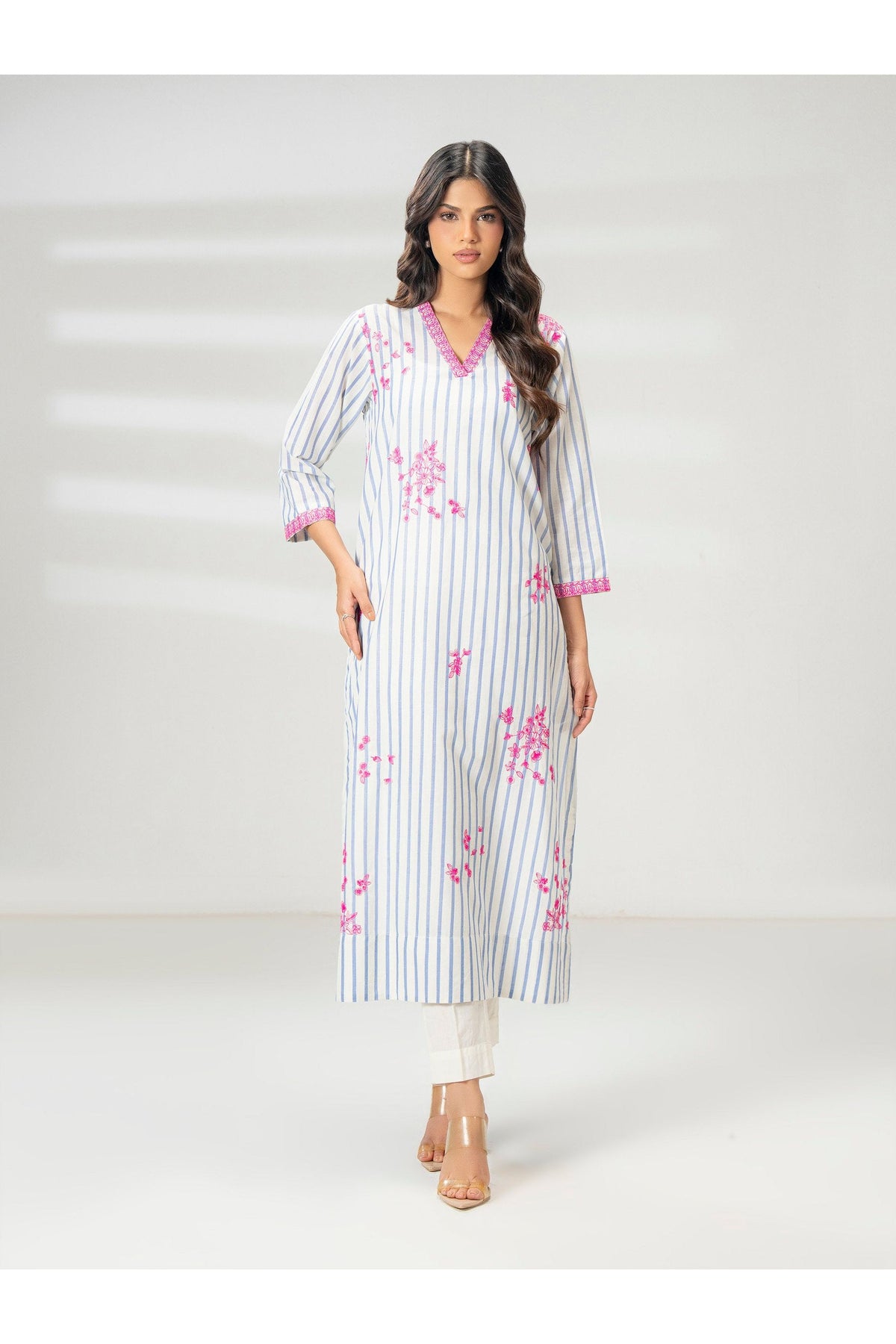 Embroidered Yarn Dyed Casual Shirt