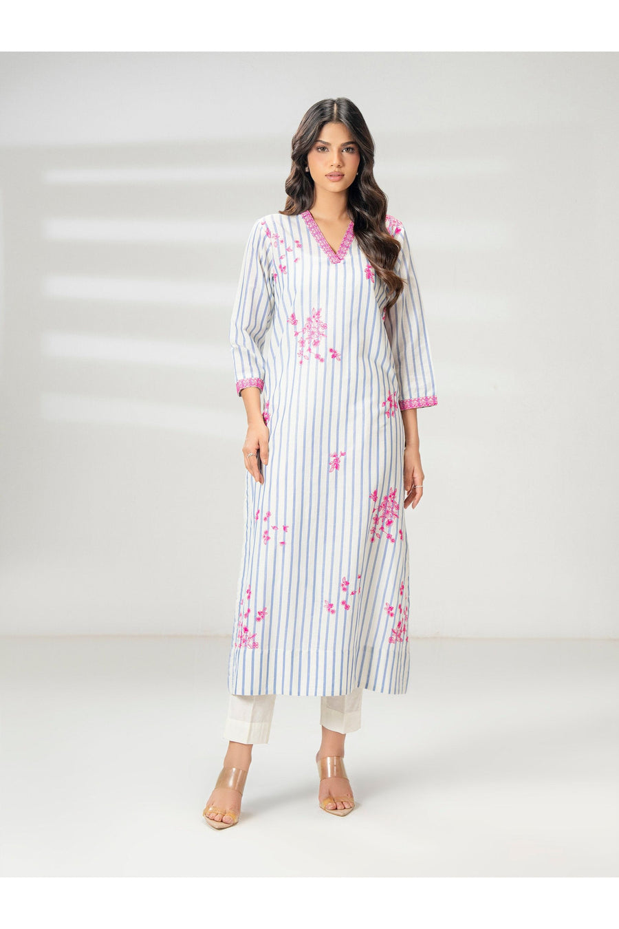 Embroidered Yarn Dyed Casual Shirt