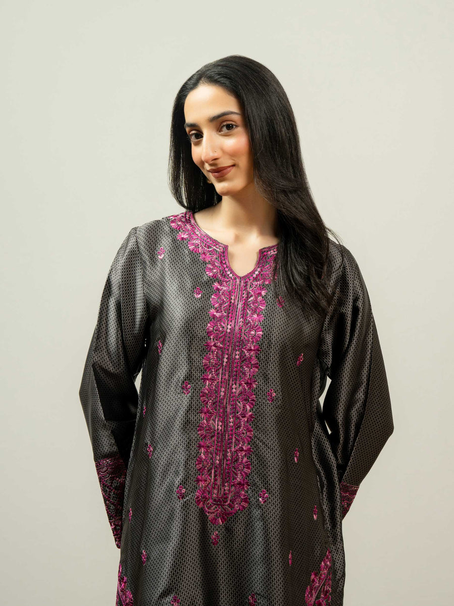 2 Piece Silk Suit-Embroidered (Pret) - Pehnaawaa
