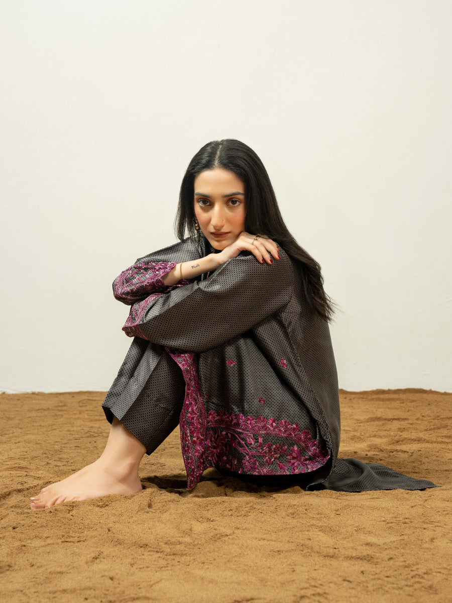 2 Piece Silk Suit-Embroidered (Pret) - Pehnaawaa