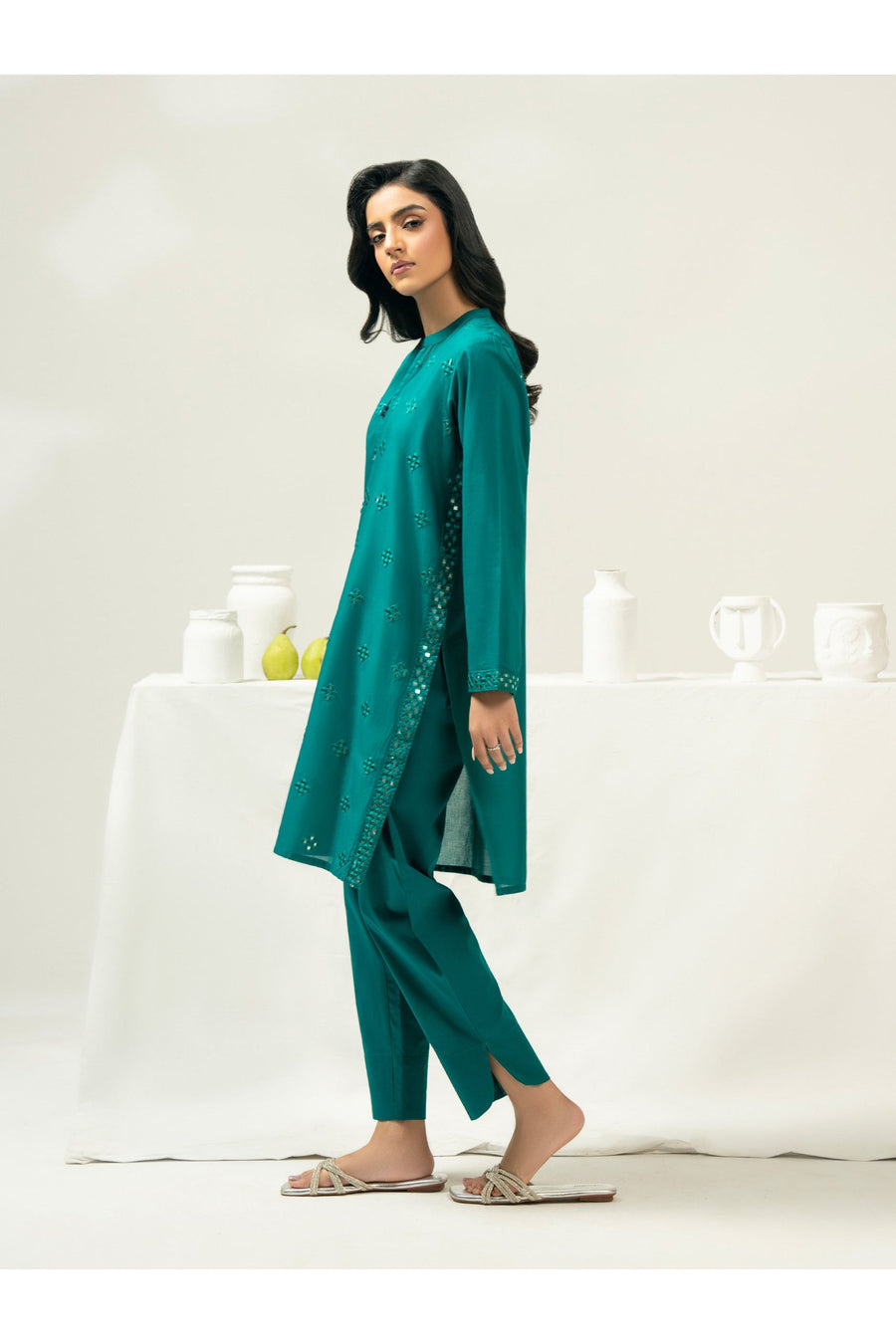 Embroidered Cambric 2 Piece Suit Set
