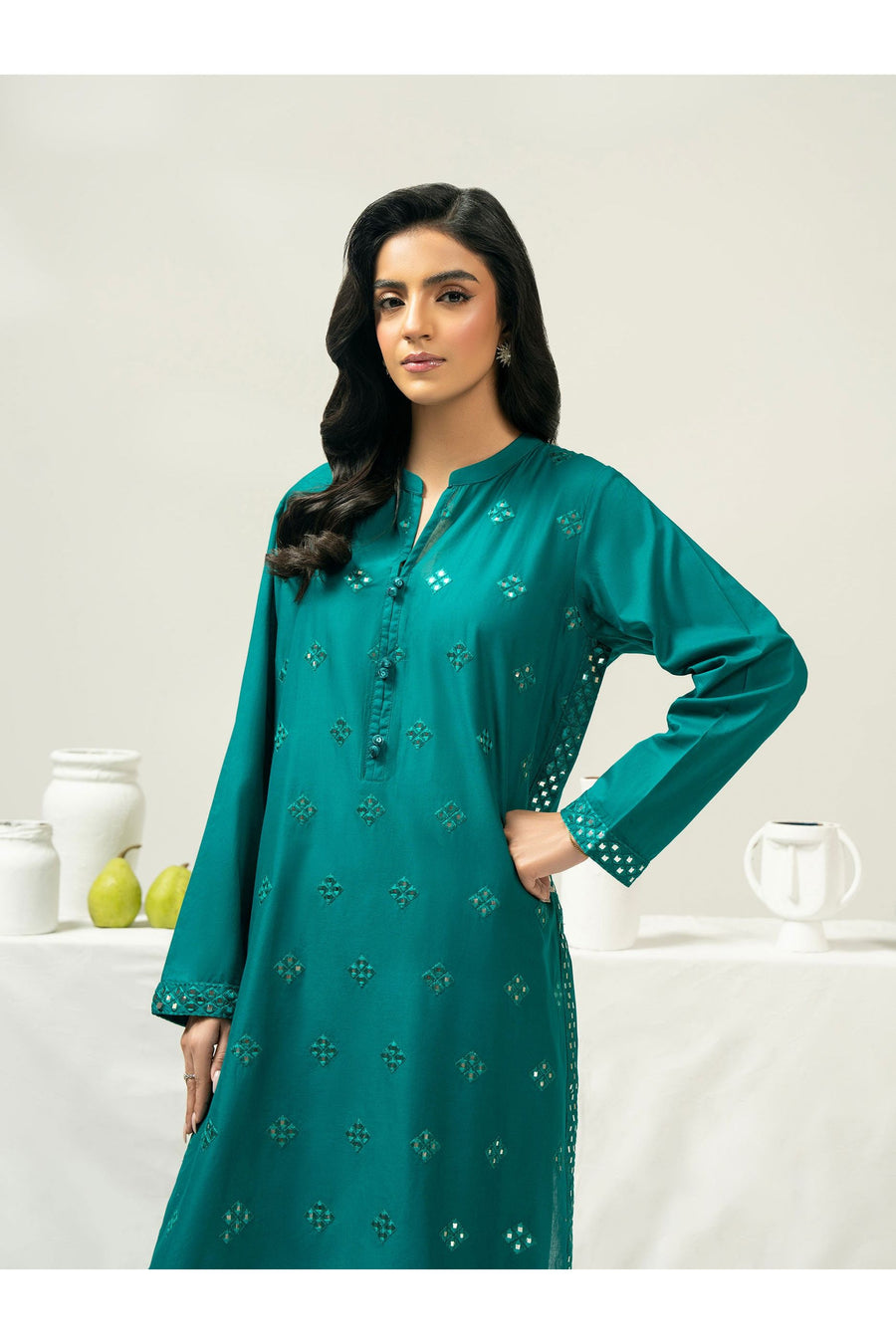 Embroidered Cambric 2 Piece Suit Set
