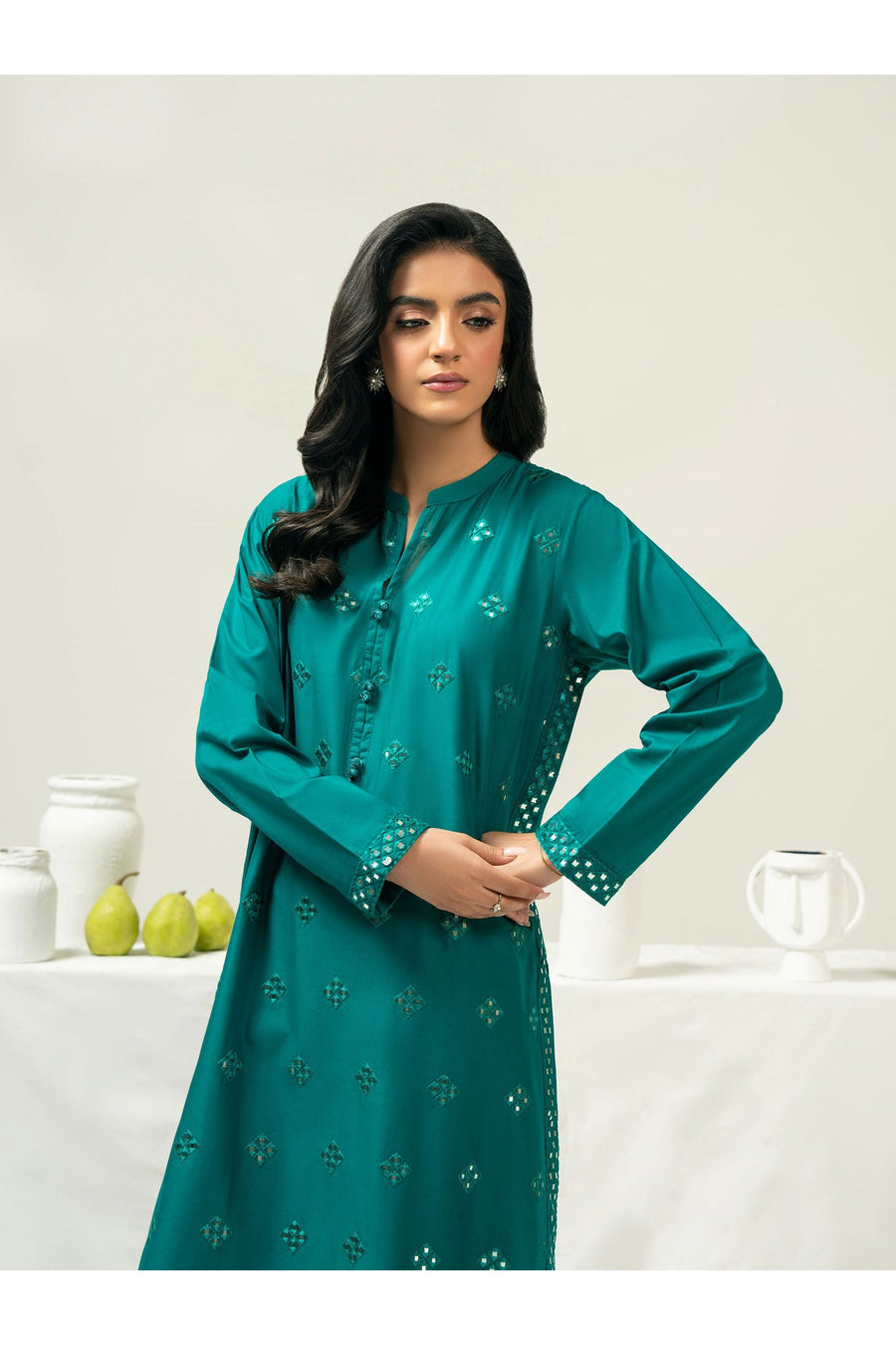 Embroidered Cambric 2 Piece Suit Set