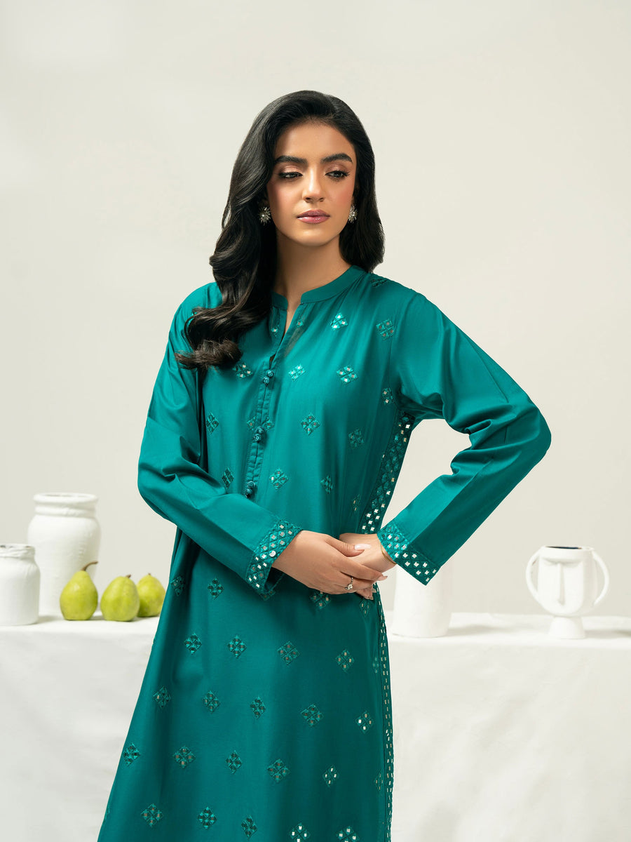 2 Piece Cambric Suit-Embroidered (Pret) - Pehnaawaa