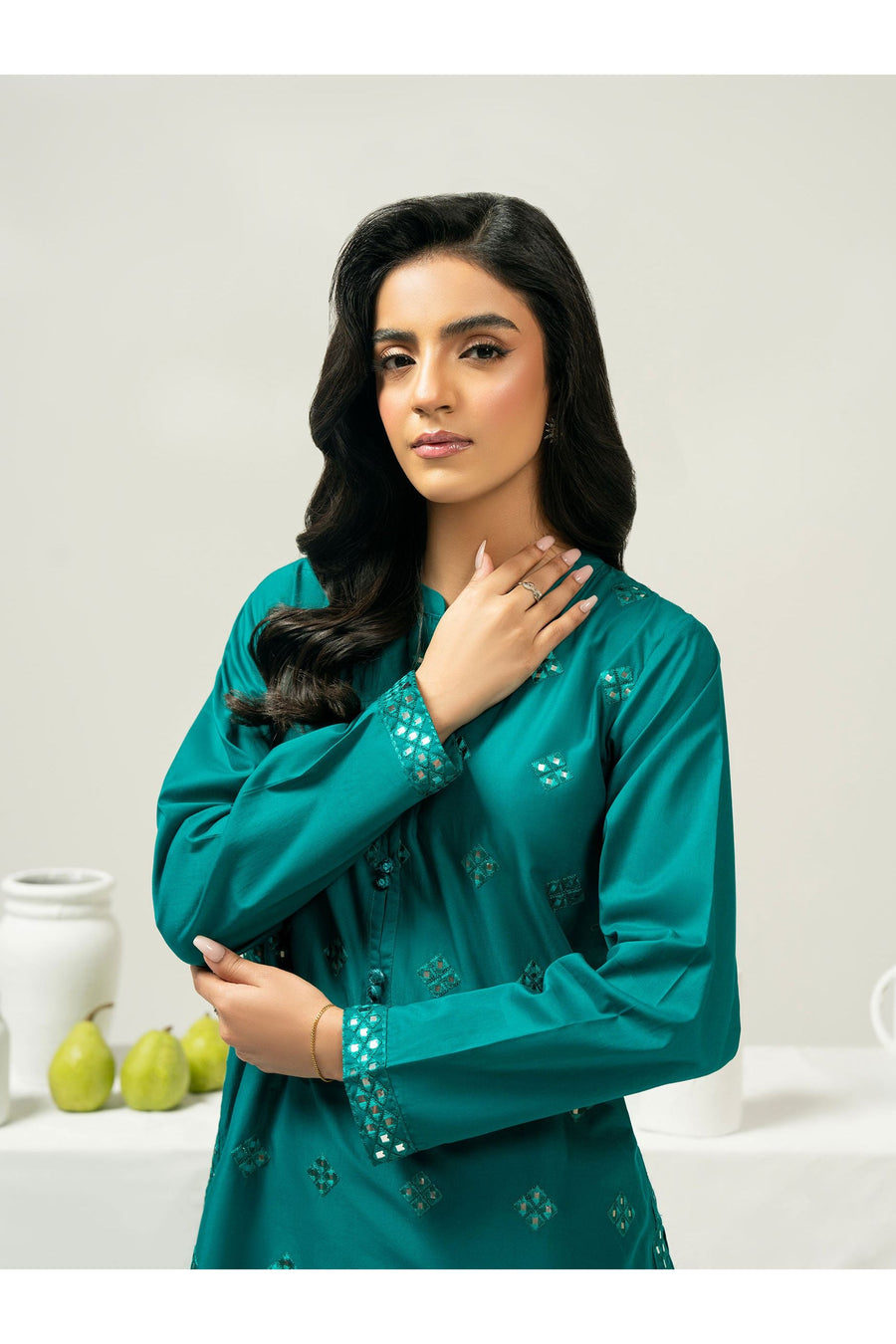 Embroidered Cambric 2 Piece Suit Set