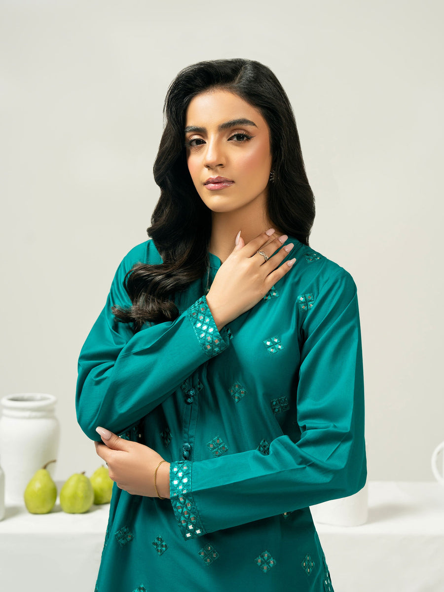 2 Piece Cambric Suit-Embroidered (Pret) - Pehnaawaa