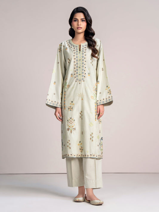 2 Piece Yarn Dyed Suit- Embroidered (Pret) - Pehnaawaa