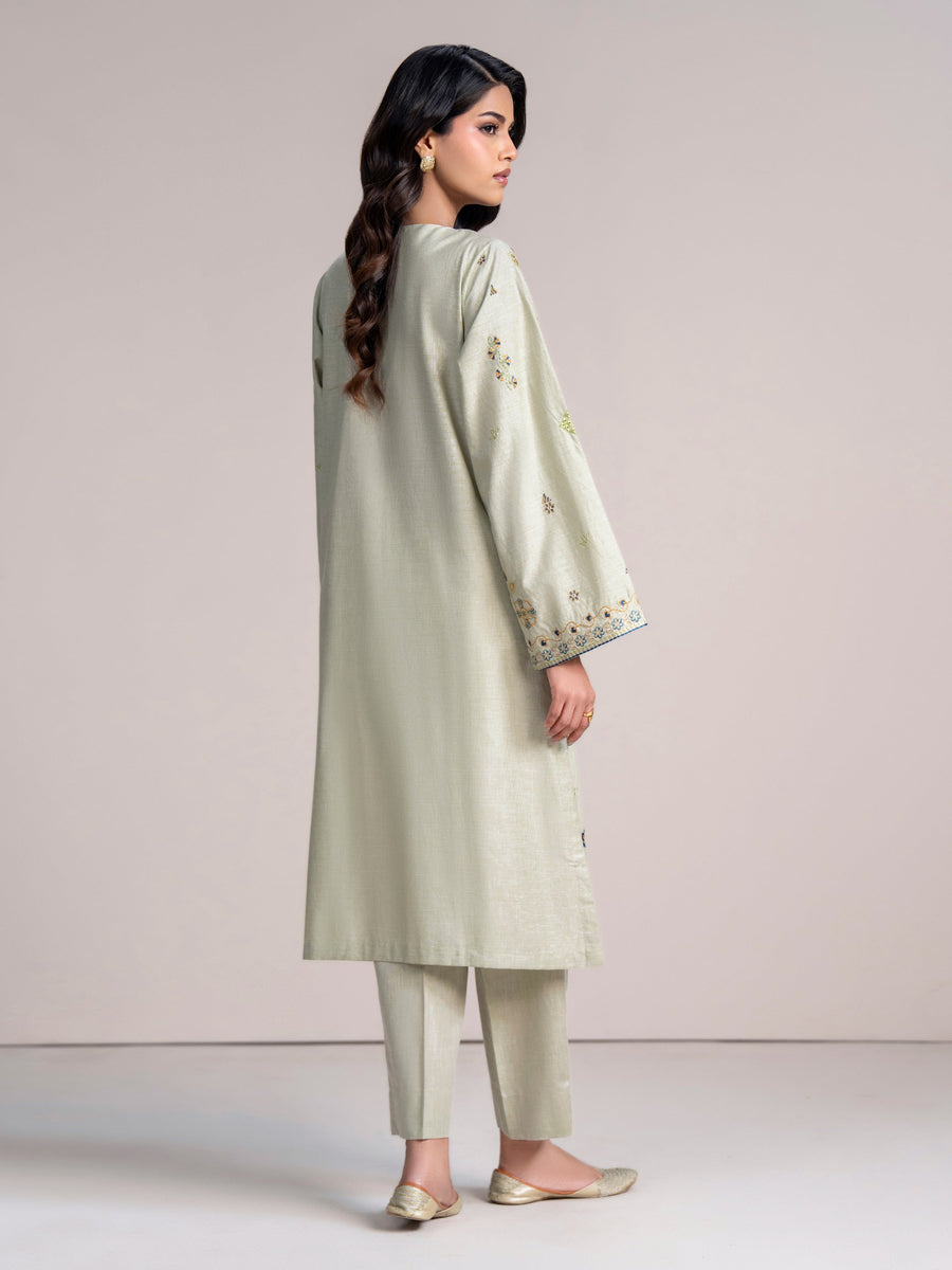 2 Piece Yarn Dyed Suit- Embroidered (Pret) - Pehnaawaa