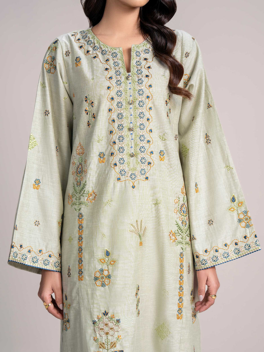 2 Piece Yarn Dyed Suit- Embroidered (Pret) - Pehnaawaa
