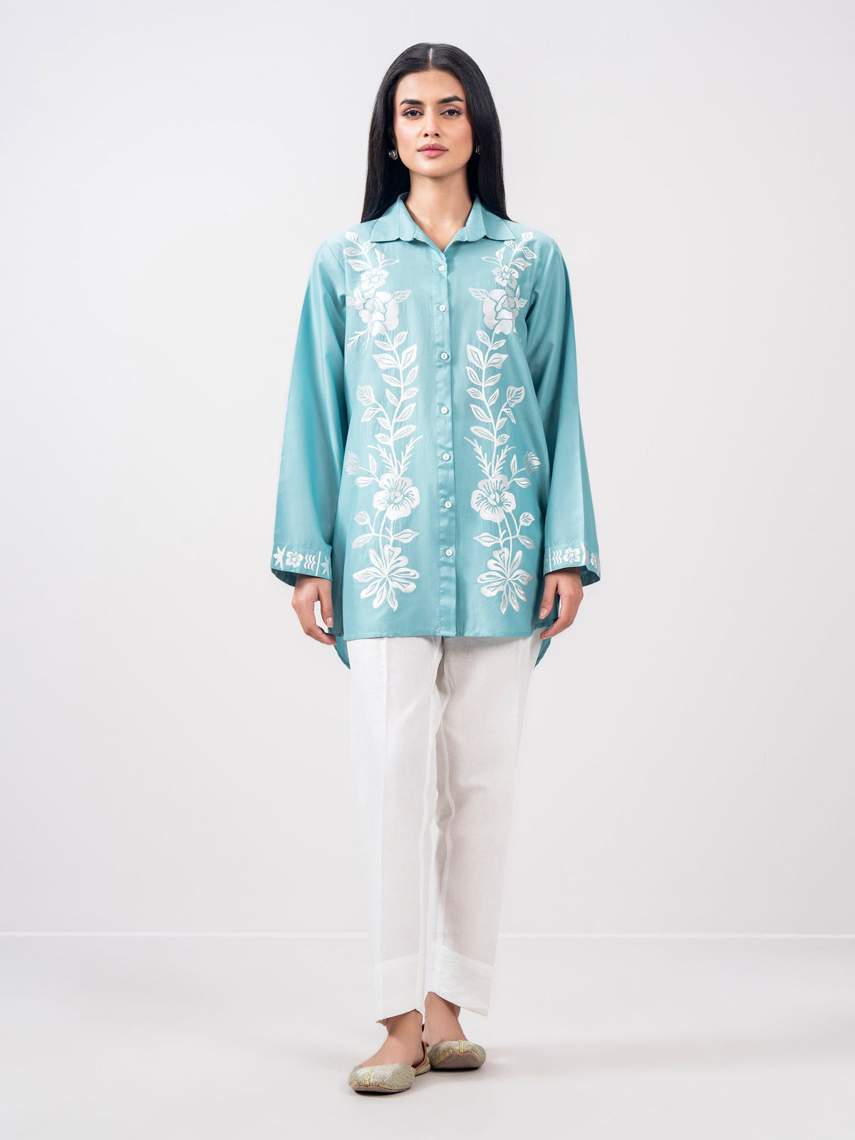 Sky Blue Cambric Eastern Top