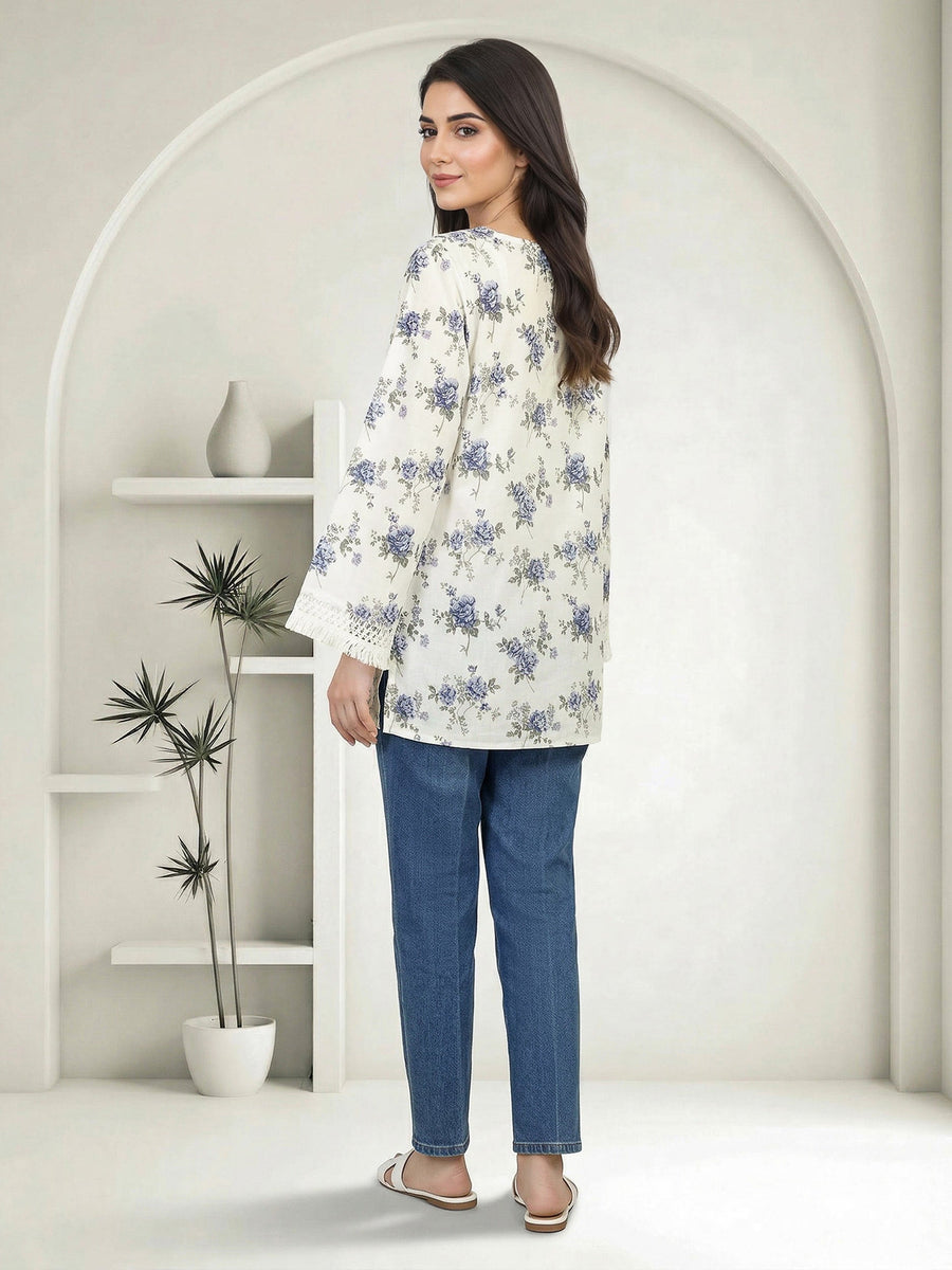 Printed Cambric Eastern Top | Lace
