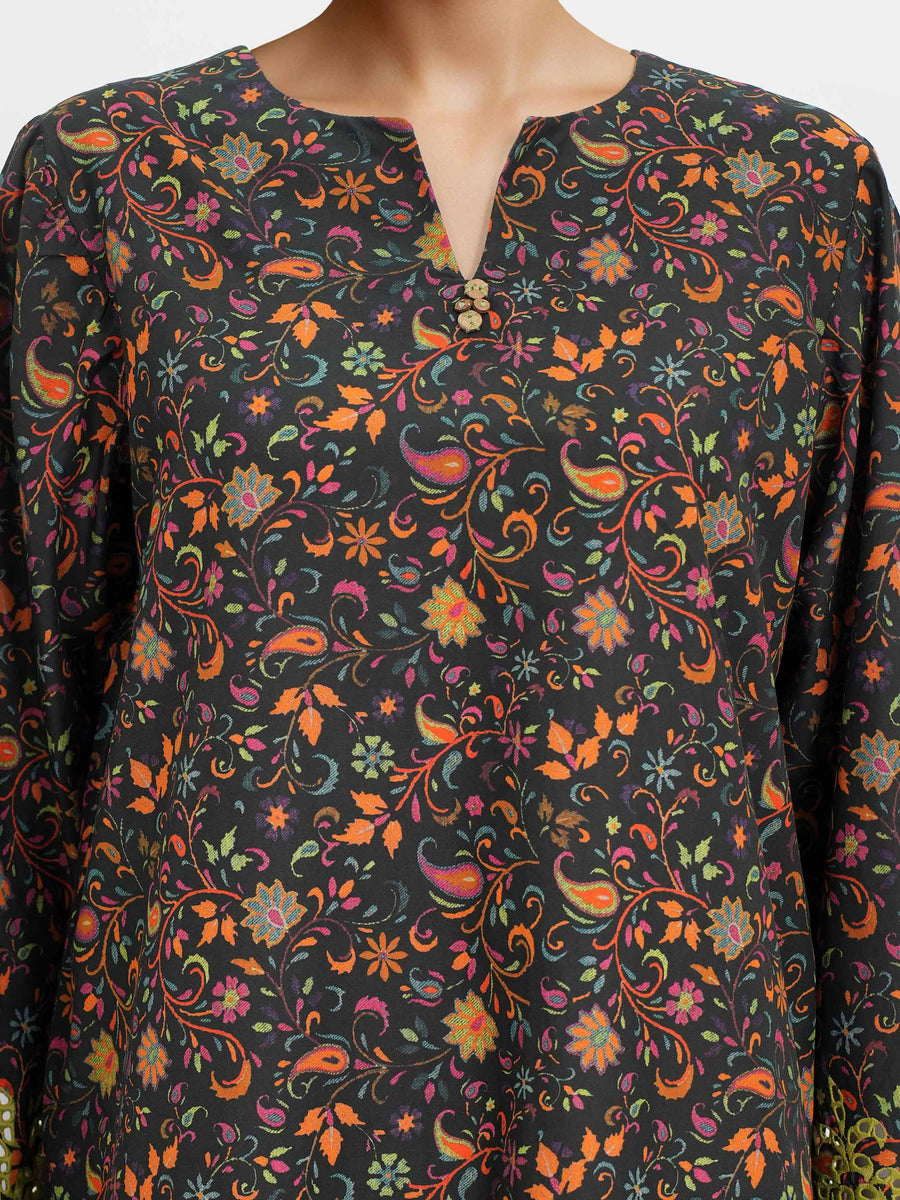 Viscose Cotton Kurti- Embroidered (Pret)