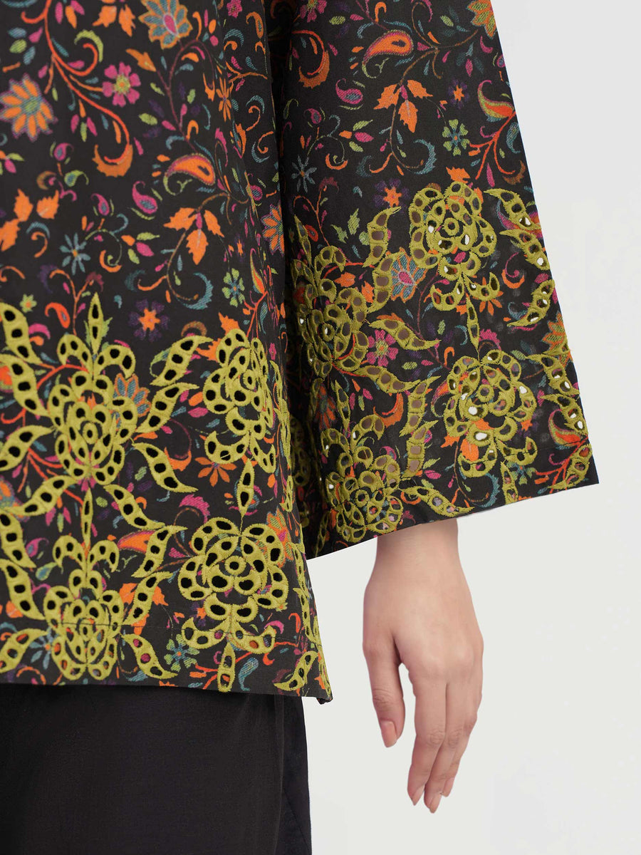 Viscose Cotton Kurti- Embroidered (Pret)