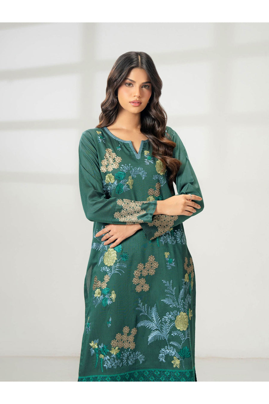 Embroidered Raw Silk 2-Piece Suit Set