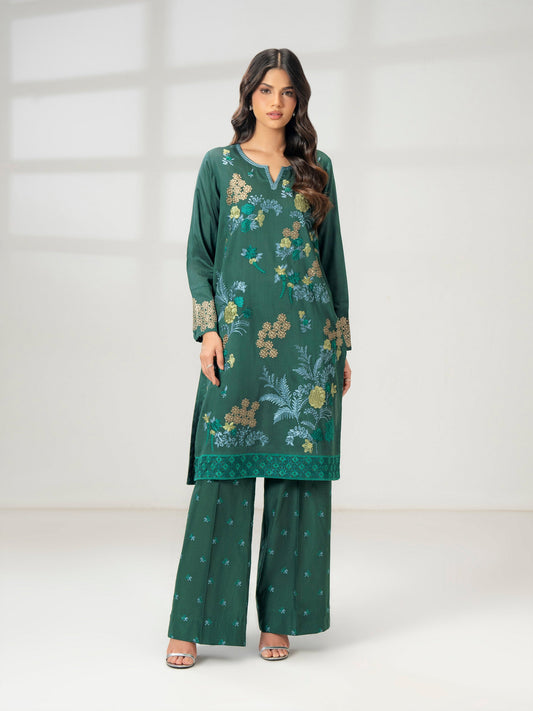 2 Piece Raw Silk Suit-Embroidered (Pret) - Pehnaawaa