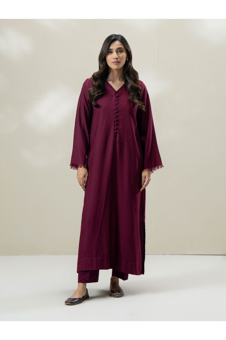 Burgundy Jacquard 2-Piece Suit | Heritage Loom Texture - Pehnaawaa