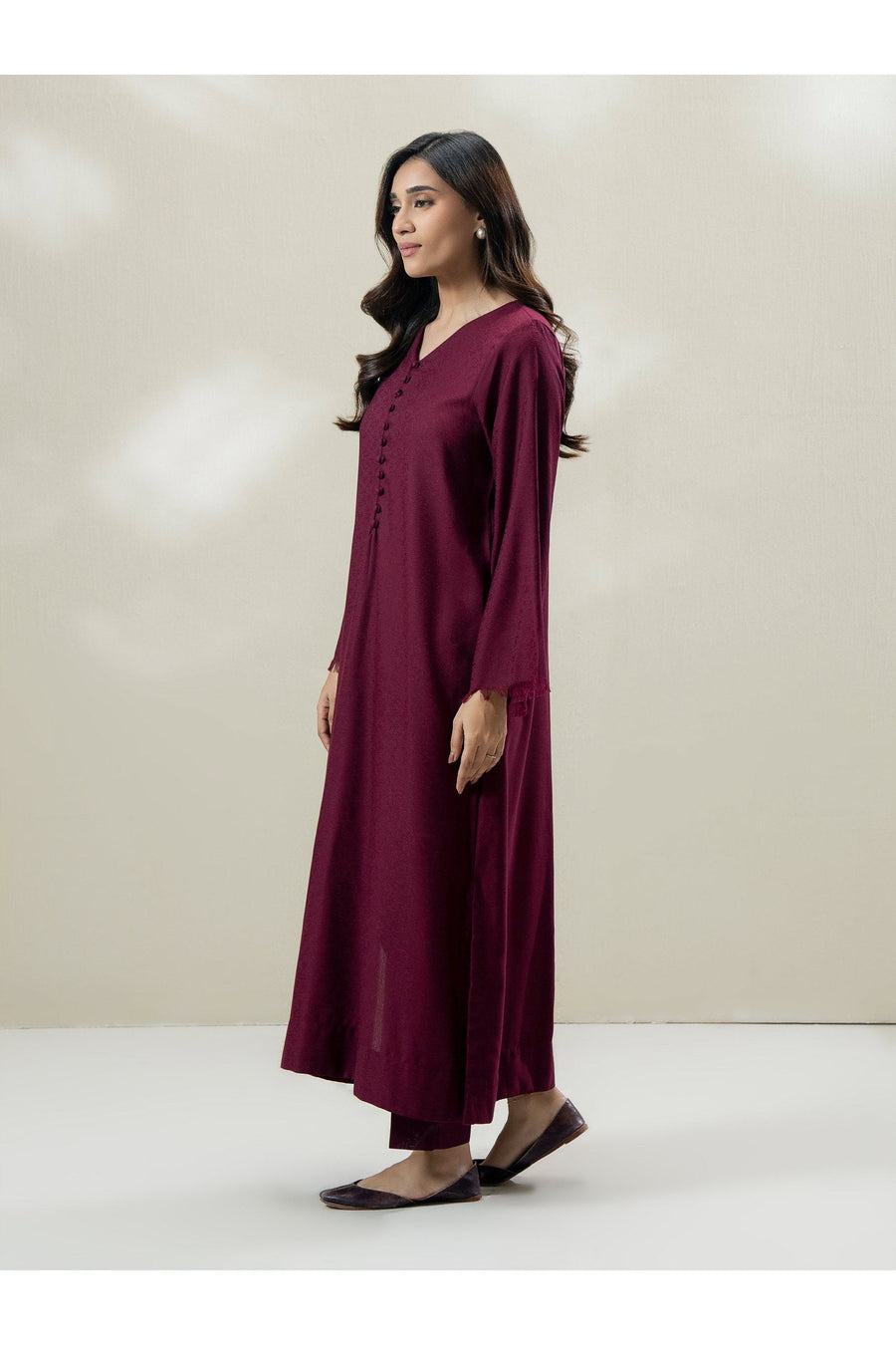 Burgundy Jacquard 2-Piece Suit | Heritage Loom Texture - Pehnaawaa