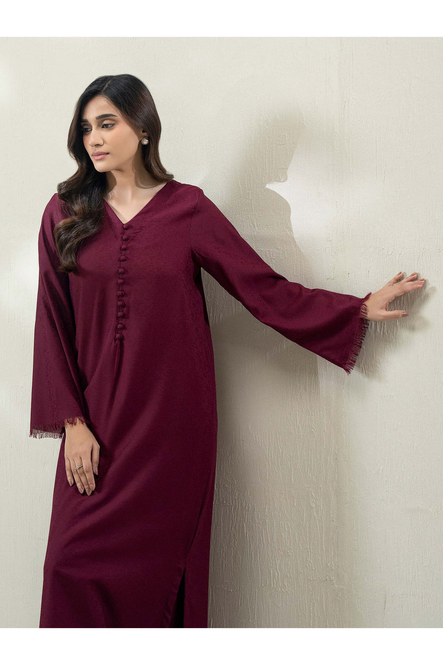 Burgundy Jacquard 2-Piece Suit | Heritage Loom Texture - Pehnaawaa