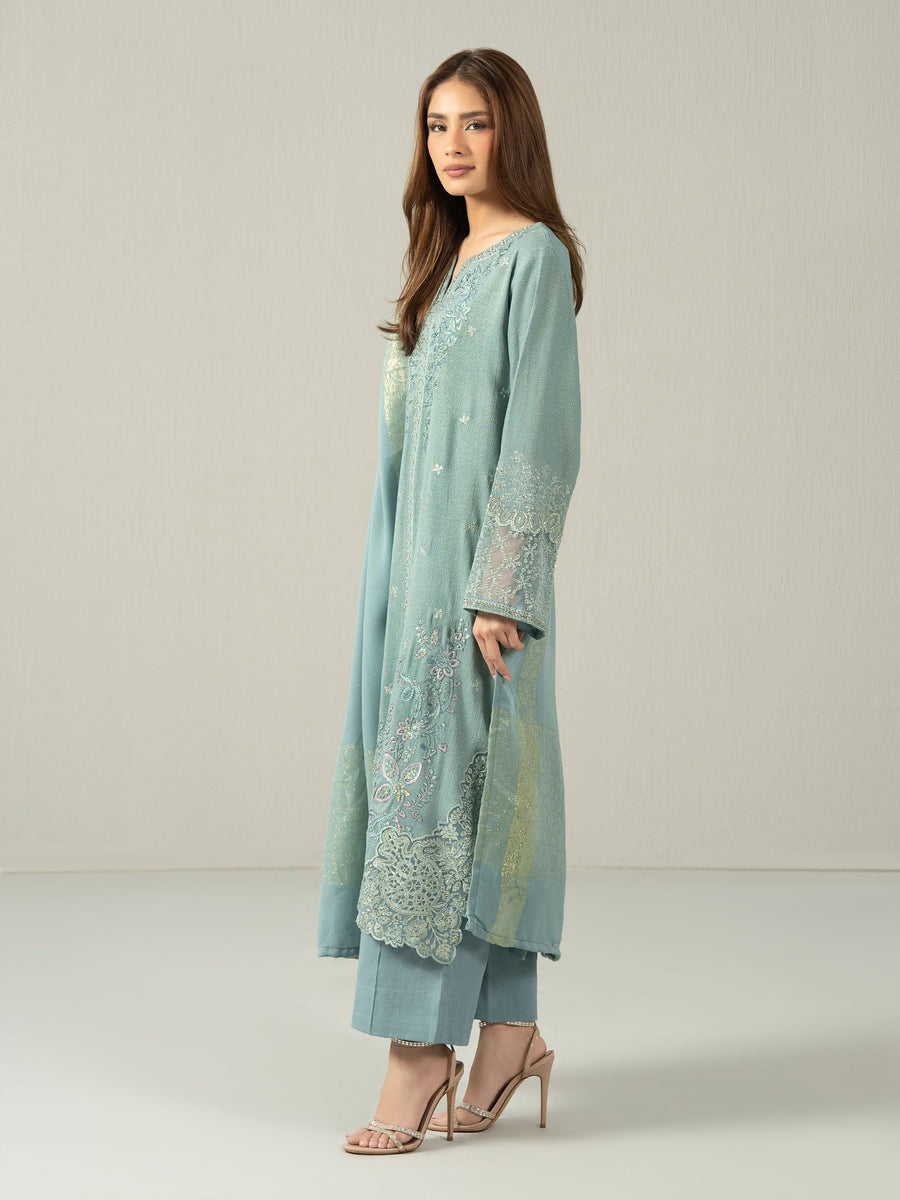 3 Piece Missouri Karandi Suit-Embroidered (Pret) - Pehnaawaa