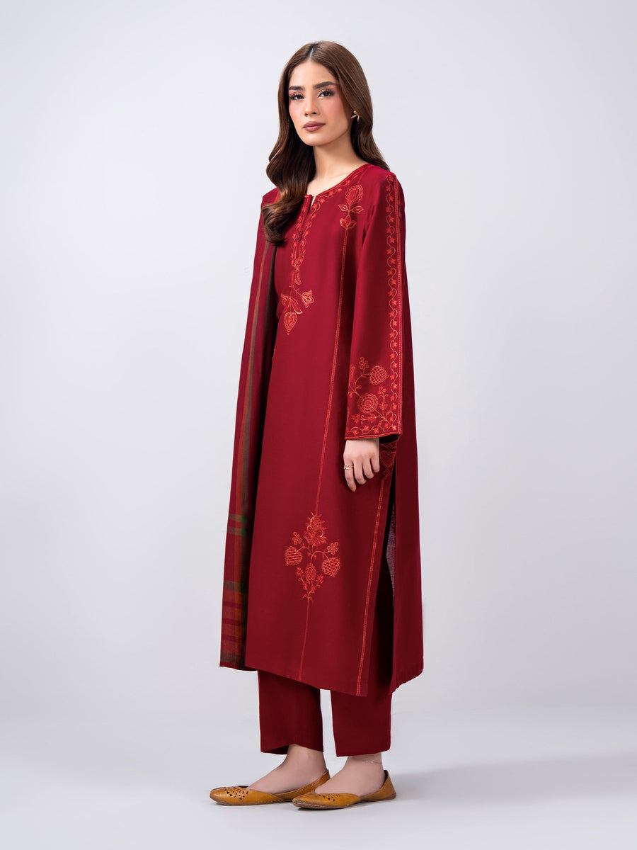 3 Piece Khaddar Suit- Embroidered (Pret) - Pehnaawaa