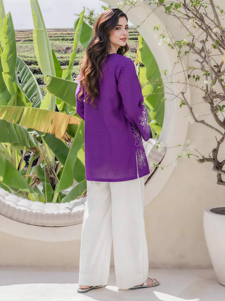 Lawn Texture Kurti- Embroidered (Pret) - Pehnaawaa