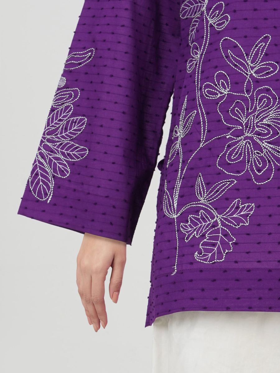 Lawn Texture Kurti- Embroidered (Pret) - Pehnaawaa