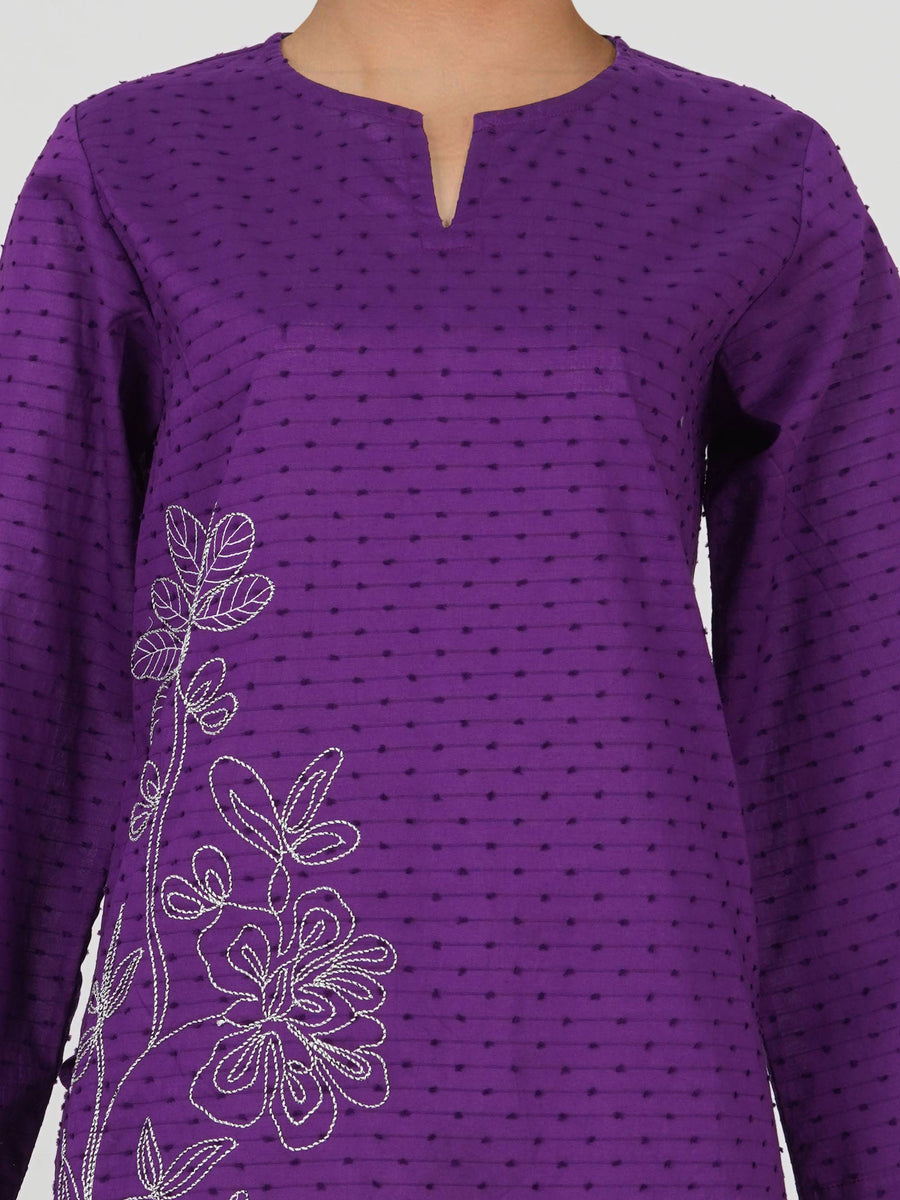 Lawn Texture Kurti- Embroidered (Pret) - Pehnaawaa
