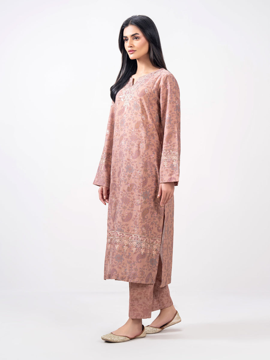 2 Piece Khaddar Suit- Embroidered (Pret) - Pehnaawaa