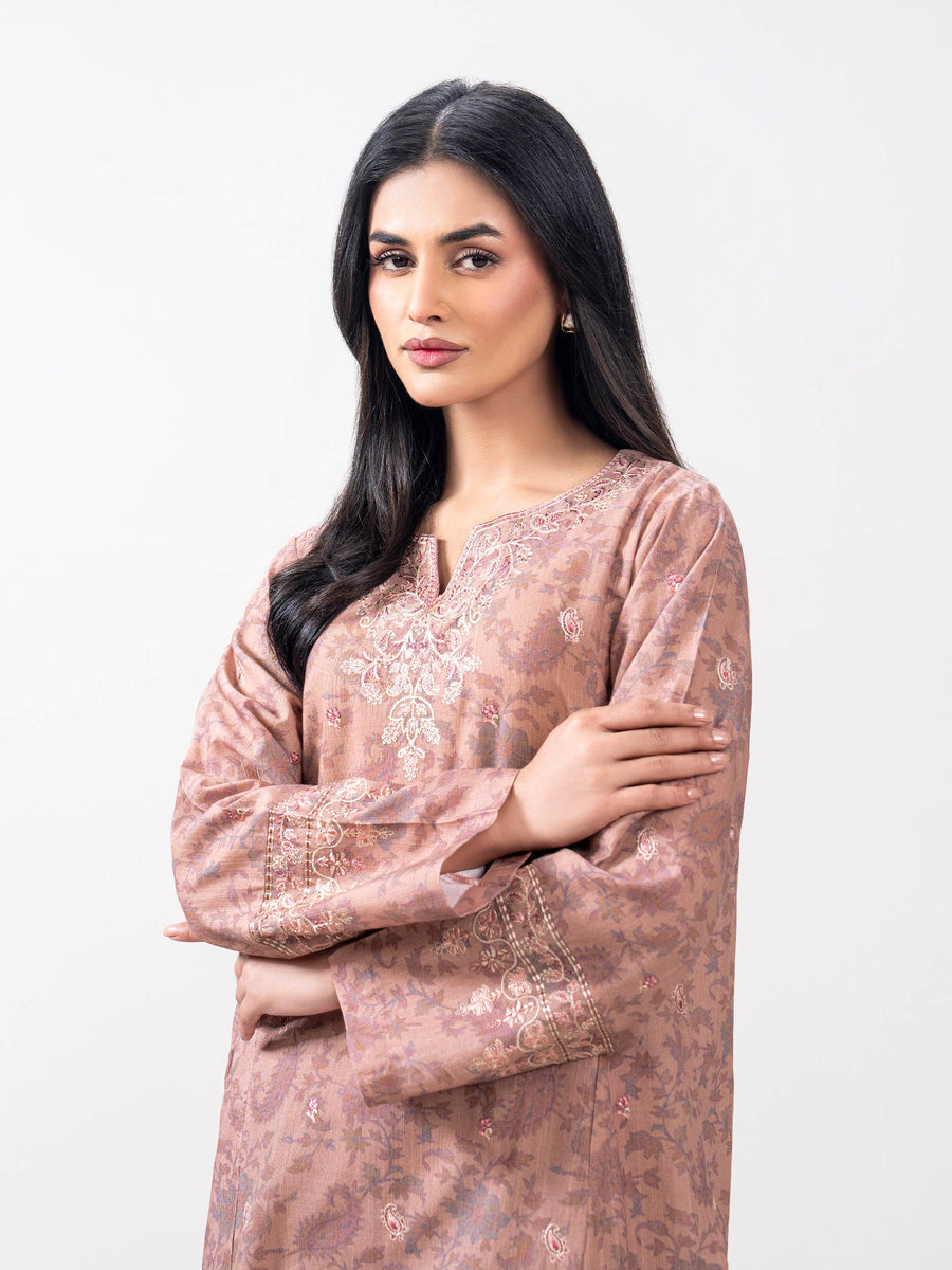 2 Piece Khaddar Suit- Embroidered (Pret) - Pehnaawaa