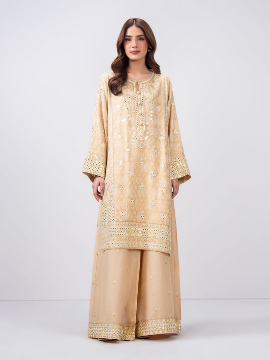 2 Piece Missouri Jacquard Suit- Embroidered (Pret) - Pehnaawaa