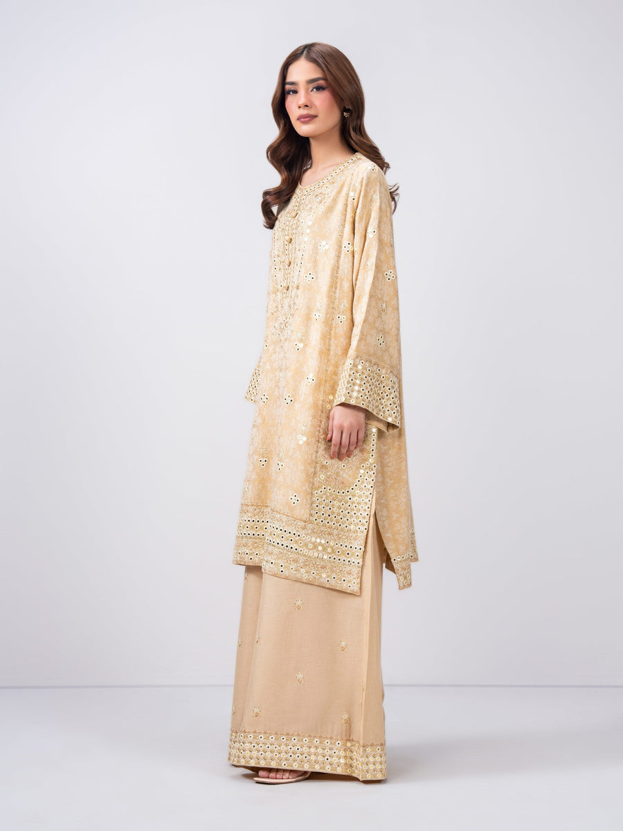 2 Piece Missouri Jacquard Suit- Embroidered (Pret) - Pehnaawaa