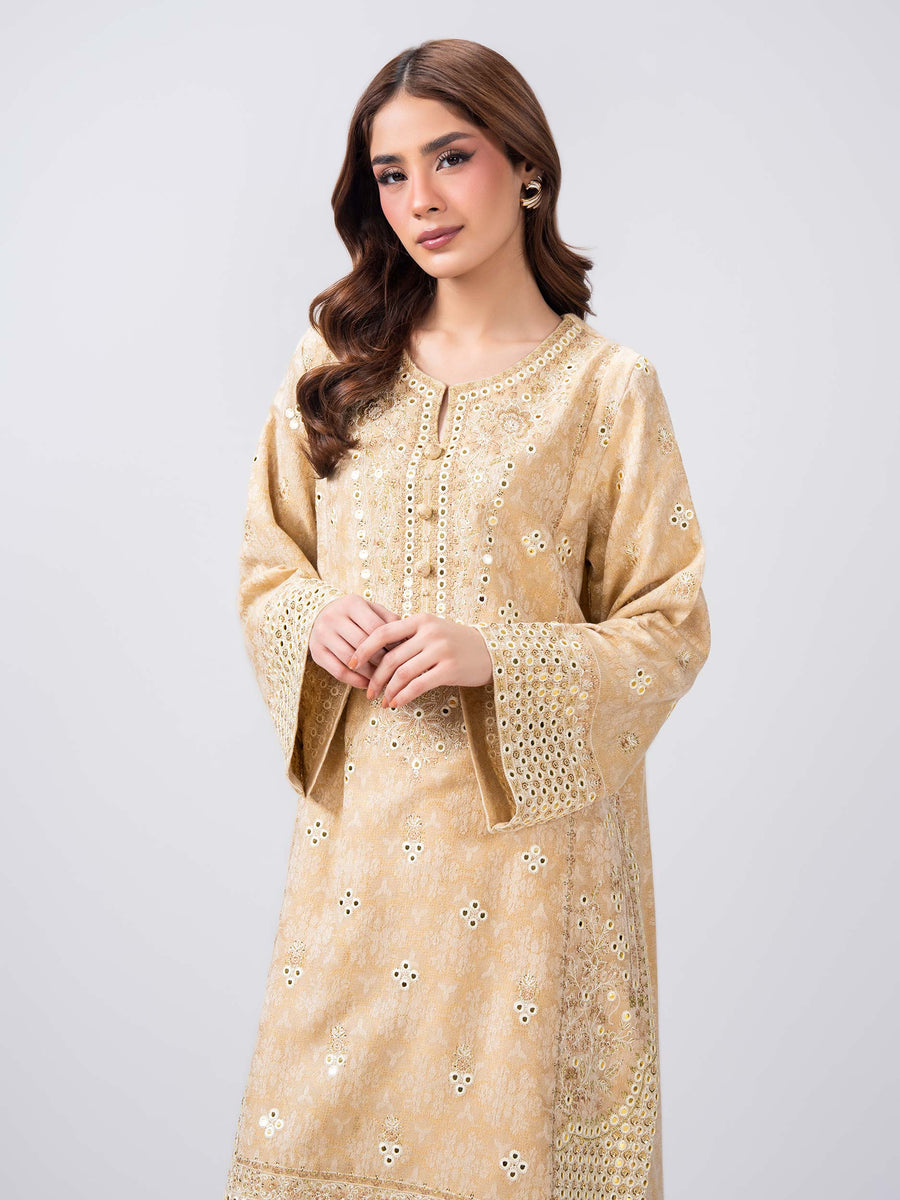 2 Piece Missouri Jacquard Suit- Embroidered (Pret) - Pehnaawaa