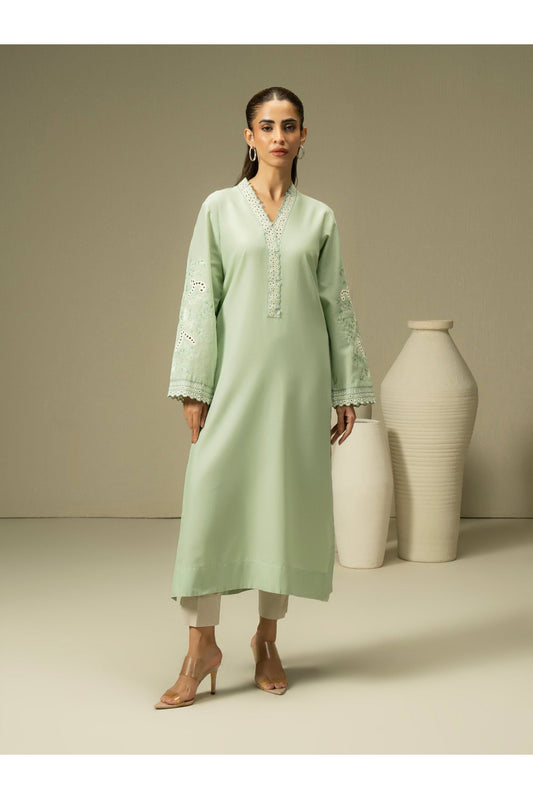 Embroidered Khaddar Shirt for Effortless Style