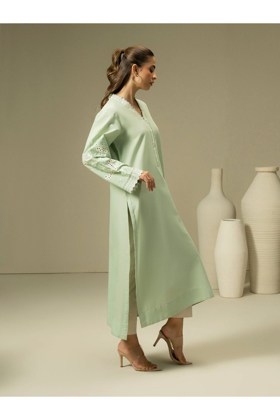 Embroidered Khaddar Shirt for Effortless Style