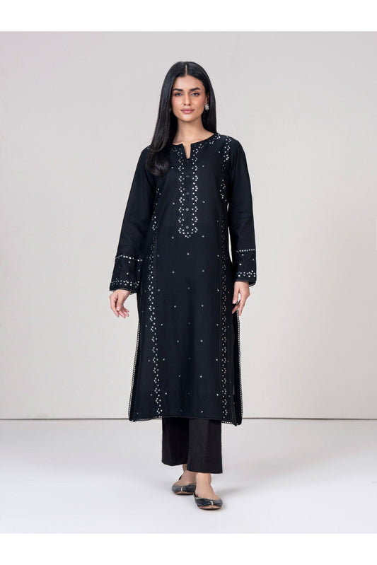 Midnight Khaddar 2-Piece Kurta Set | Sequin Cutdana