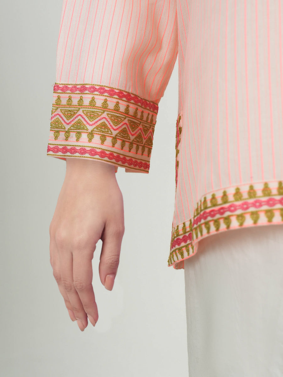 Yarn Dyed Kurti- Embroidered (Pret)