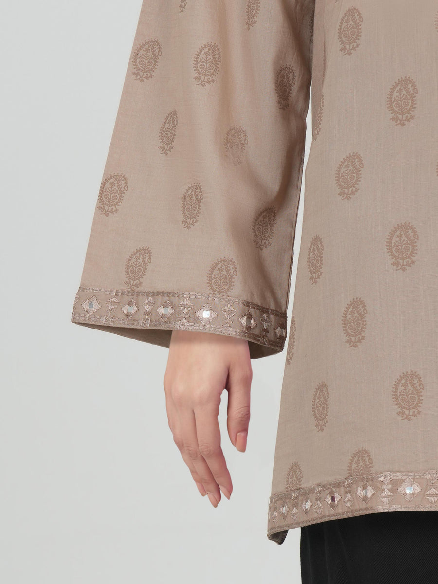 Lawn Slub Kurti- Embroidered (Pret) - Pehnaawaa