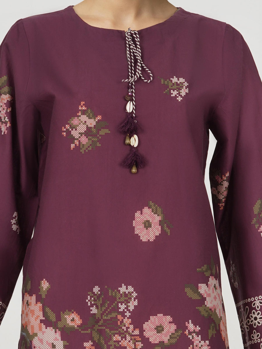 Lawn Slub Kurti (Pret) - Pehnaawaa