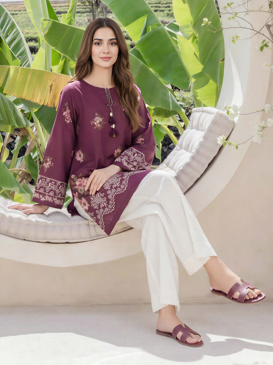 Lawn Slub Kurti (Pret) - Pehnaawaa