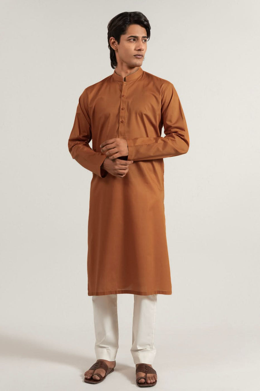 GOTS Organic Cotton Kurta Slim Band Collar - Pehnaawaa