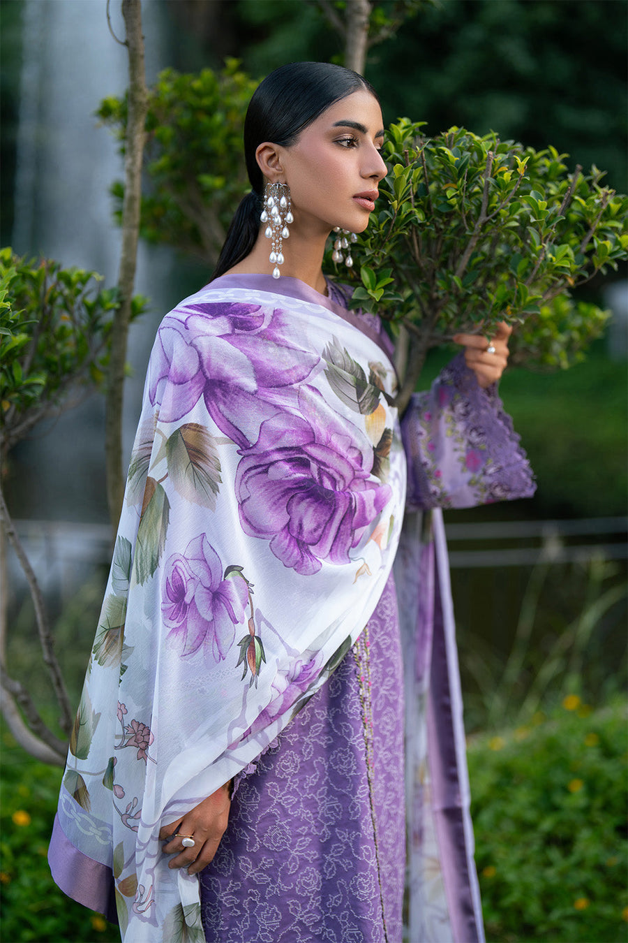 Embroidery Detailed Purple Lawn Suit - Pehnaawaa