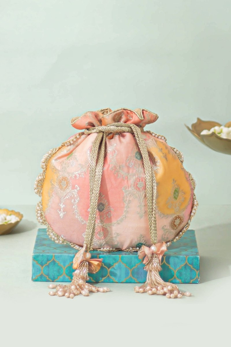 Elegant Banarasi Embroidered Potli Bag