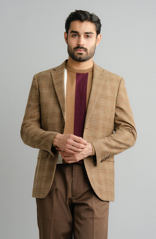 ABLAZE BLAZER -  CAMEL CHECKERED