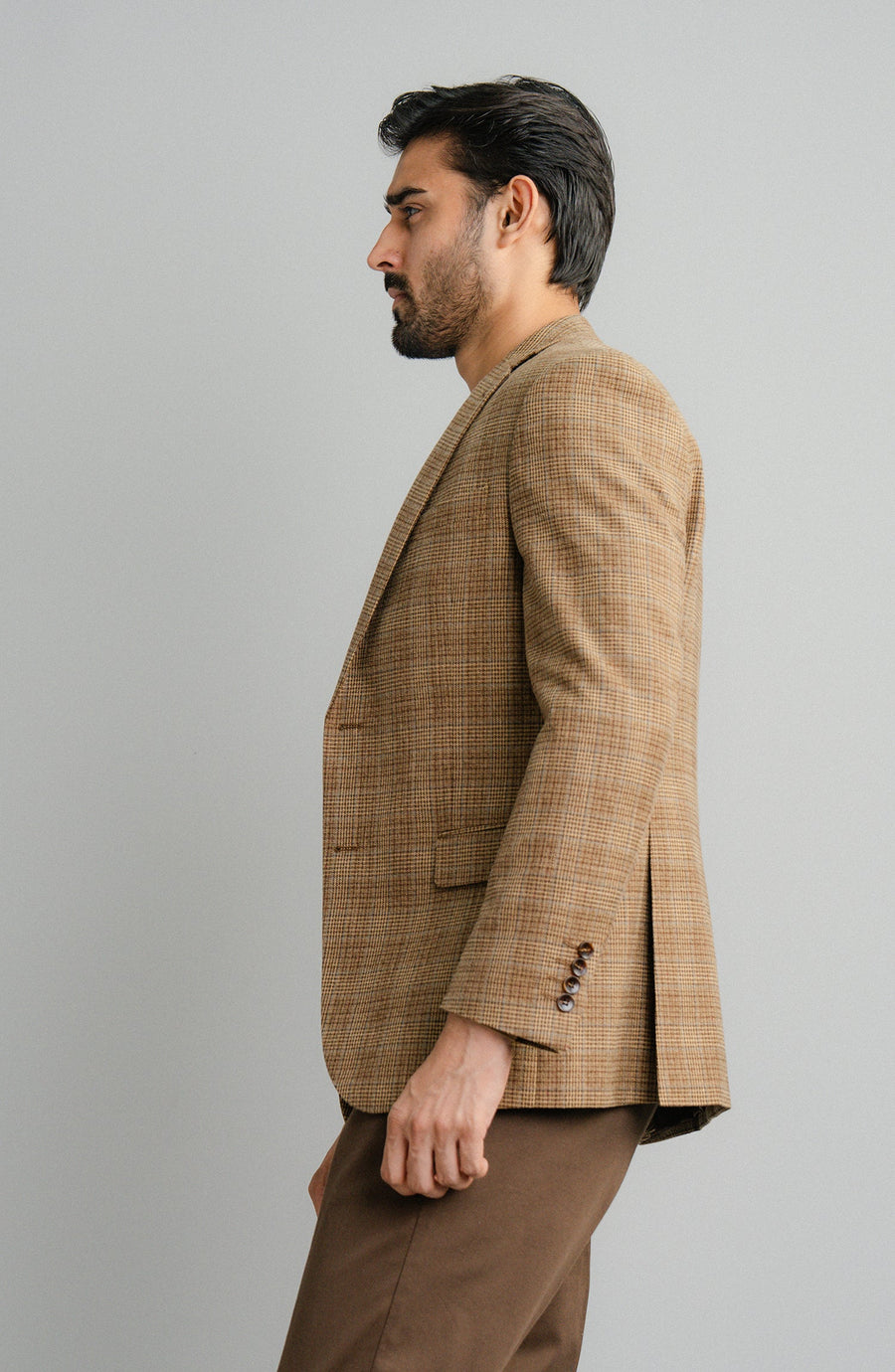 ABLAZE BLAZER -  CAMEL CHECKERED