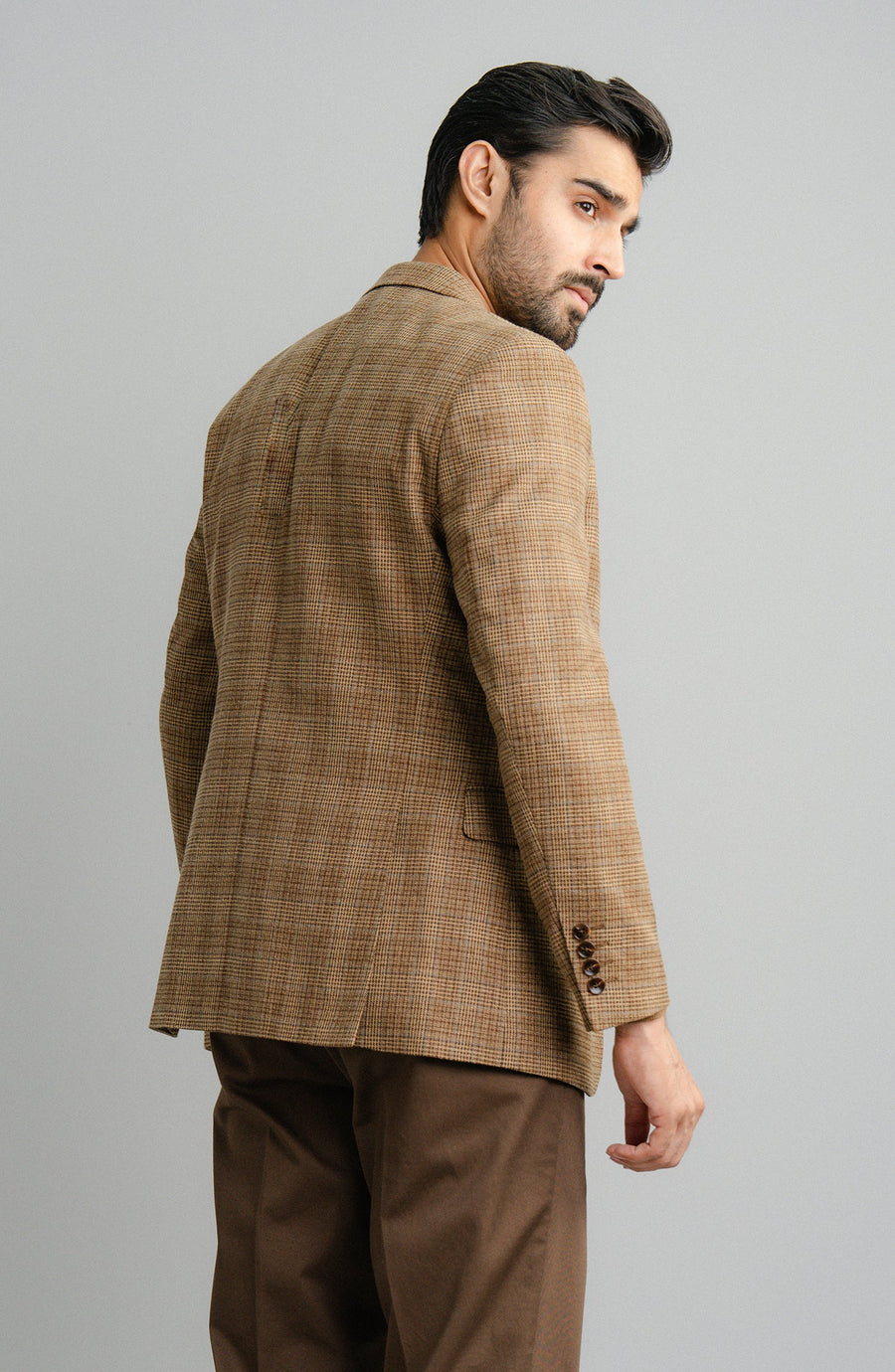 ABLAZE BLAZER -  CAMEL CHECKERED